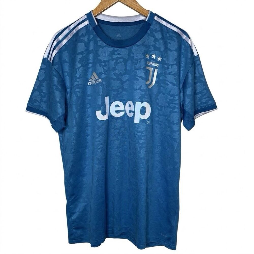 Authentic Adidas Juventus 2019-2020 Third Jersey Kit Blue Soccer Mens Large